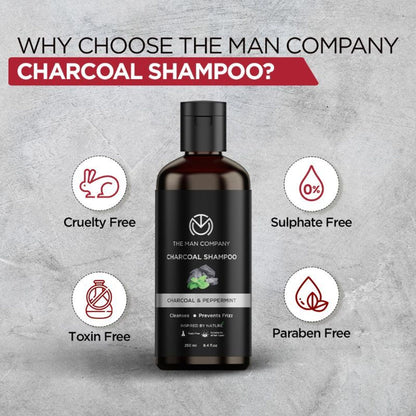 The Man Company Charcoal Shampoo With Pepper Mint & Charcoal