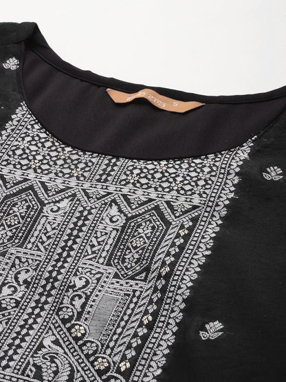 Woven Design Kurta With Trousers & Dupatta