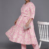 Dhiyona VA Women'sPlus Size Floral Printed Angrakha Gotta Patti Pure Cotton Kurta with Trousers