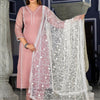 Dhiyona VA Women'sFloral Regular Thread Work Kurta with Trousers & Dupatta