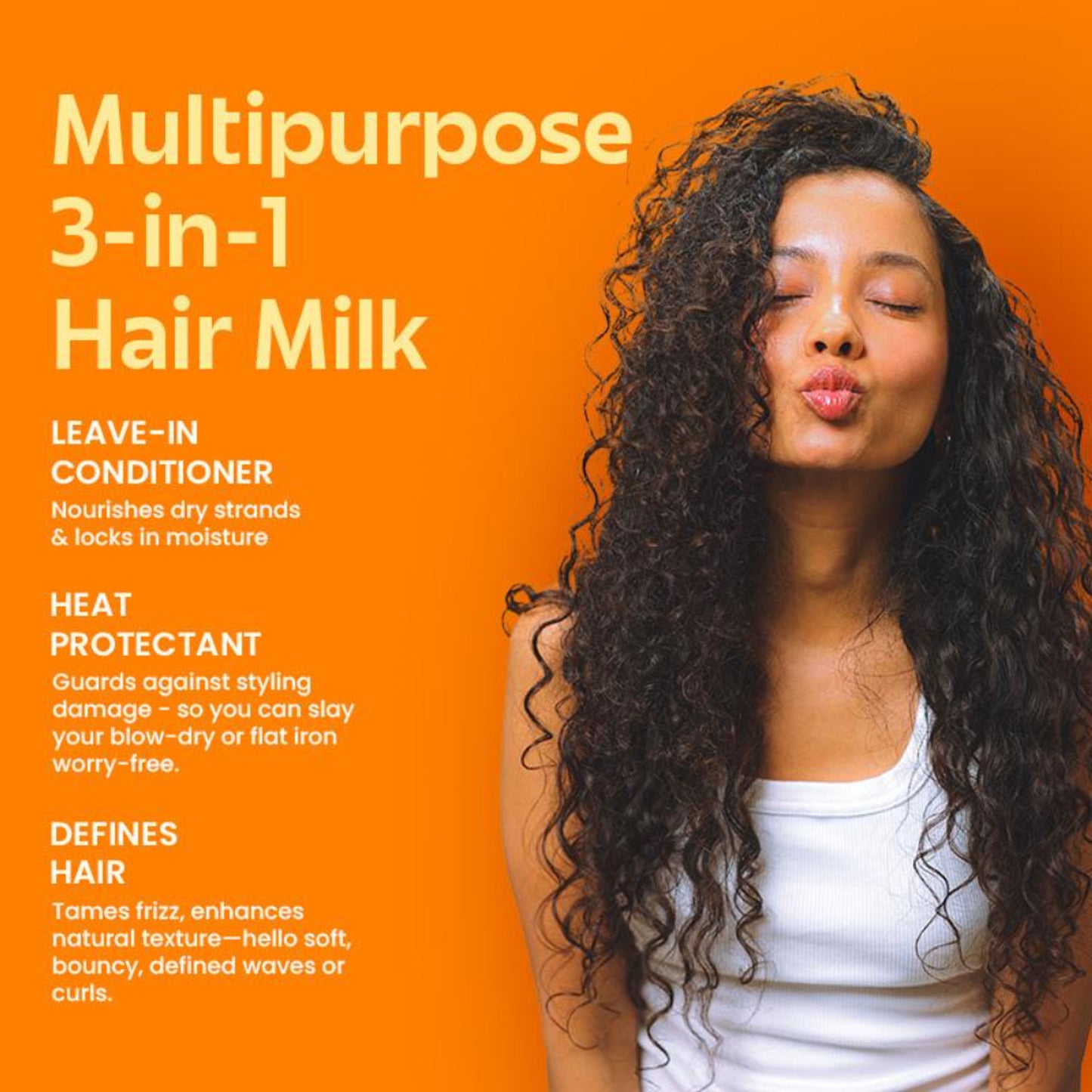 Rivona Naturals 3 In 1 Honey & Oat Hair Milk Leave-In Conditioner + Heat Protectant + Anti-Frizz