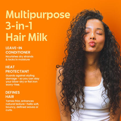 Rivona Naturals 3 In 1 Honey & Oat Hair Milk Leave-In Conditioner + Heat Protectant + Anti-Frizz