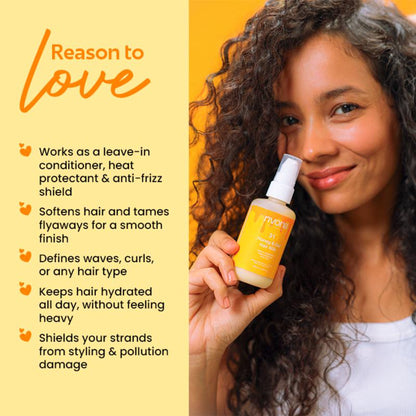Rivona Naturals 3 In 1 Honey & Oat Hair Milk Leave-In Conditioner + Heat Protectant + Anti-Frizz