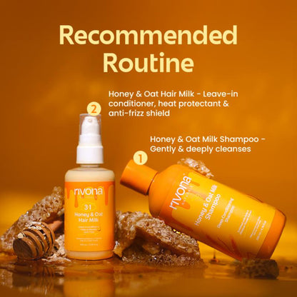 Rivona Naturals 3 In 1 Honey & Oat Hair Milk Leave-In Conditioner + Heat Protectant + Anti-Frizz