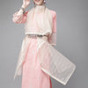Dhiyona IE Women Pink Pure Cotton Ethnic Motifs Sequinned Kurta with Trousers & Dupatta