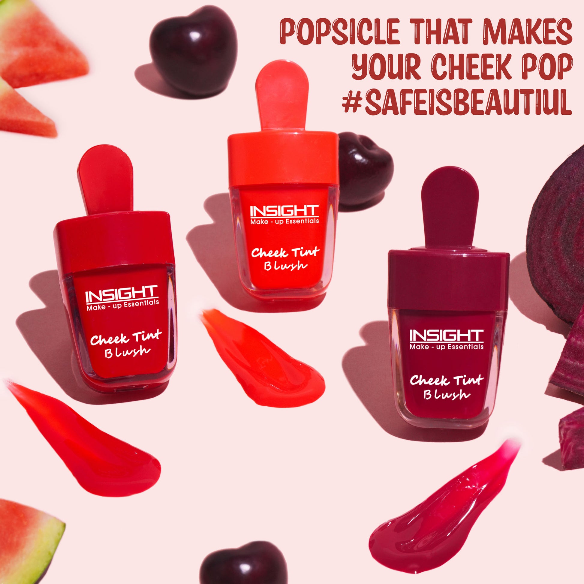 Insight Cosmetics Cheek Tint Blush With Avacado Oil, Hydrating Intense Color - Cherry Popsicle