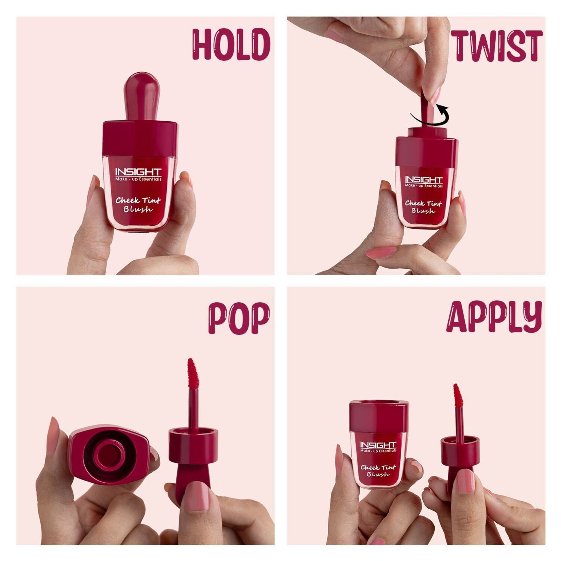 Insight Cosmetics Cheek Tint Blush With Avacado Oil, Hydrating Intense Color - Cherry Popsicle