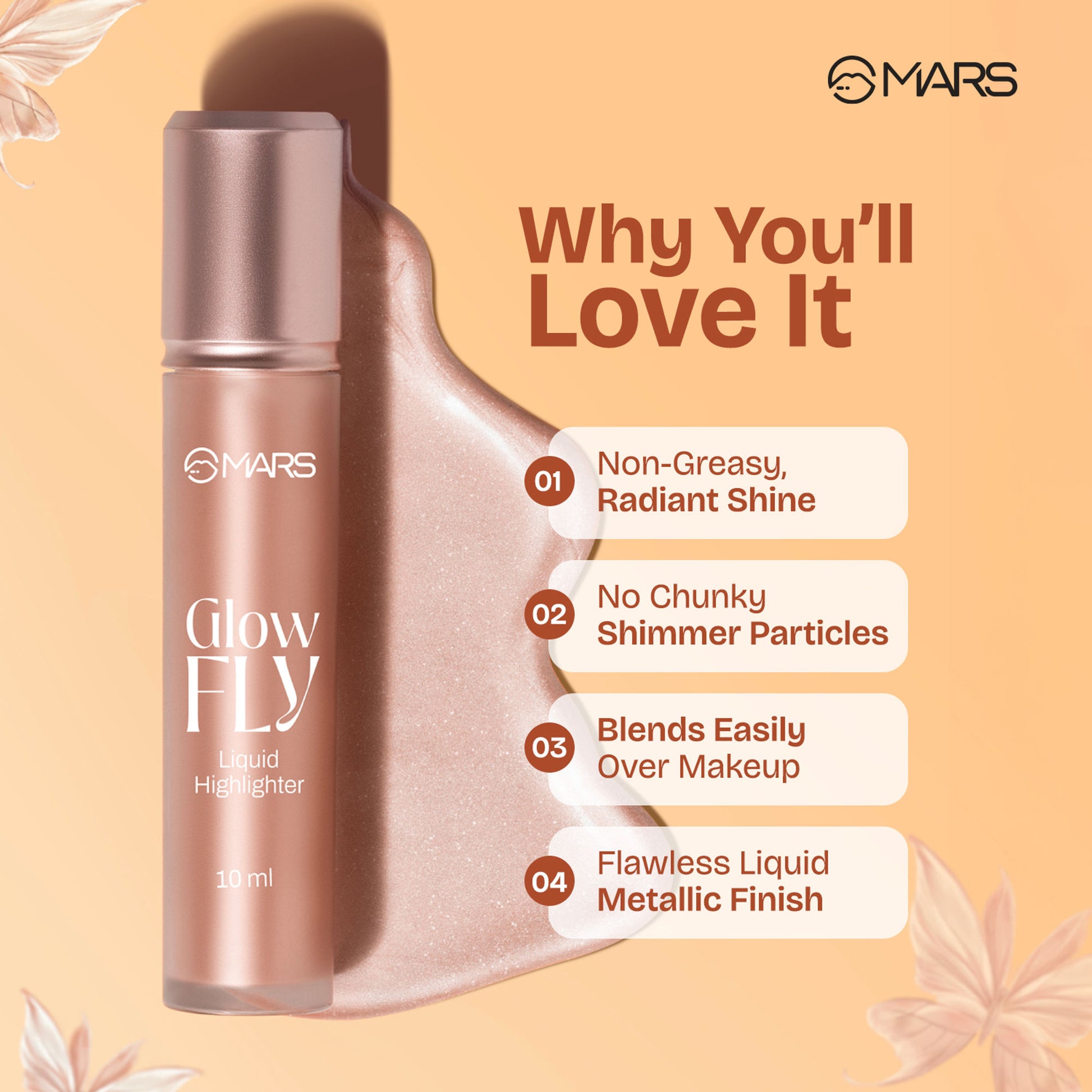 MARS Glow Fly Liquid Highlighter - 01-Winged Rose