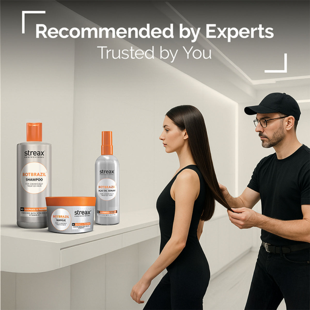 Streax Professional BotBrazil Paraben Free Shampoo for Chemically Treated & Damaged Hair