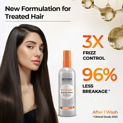 Streax Professional BotBrazil Acai Oil Hair Serum for Frizz Control & Shine