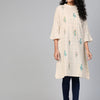 Dhiyona IE Women Off-White & Green Checked A-Line Kurta