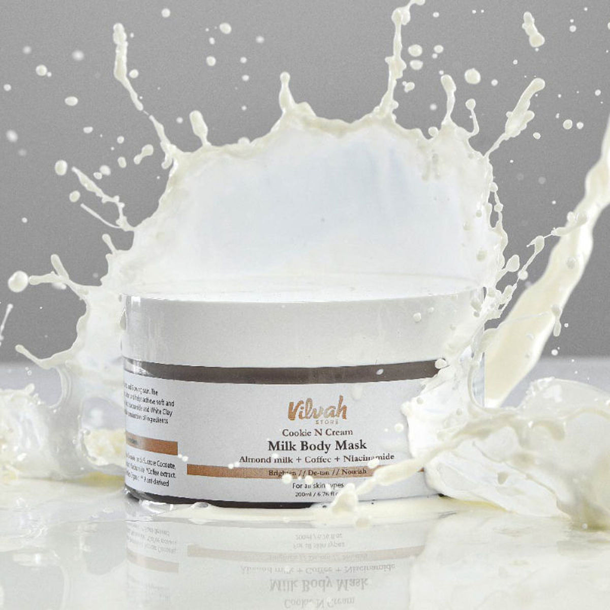 Vilvah Cookie N Cream Milk Body Mask With Coffee & Kaolin Clay To Remove Body Acne & Tan