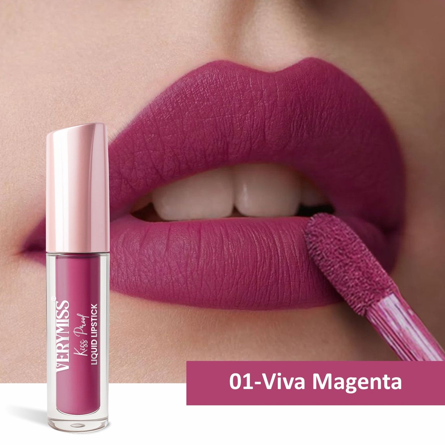 VERYMISS Kiss Proof Liquid Lipstick - 01 Viva Magenta