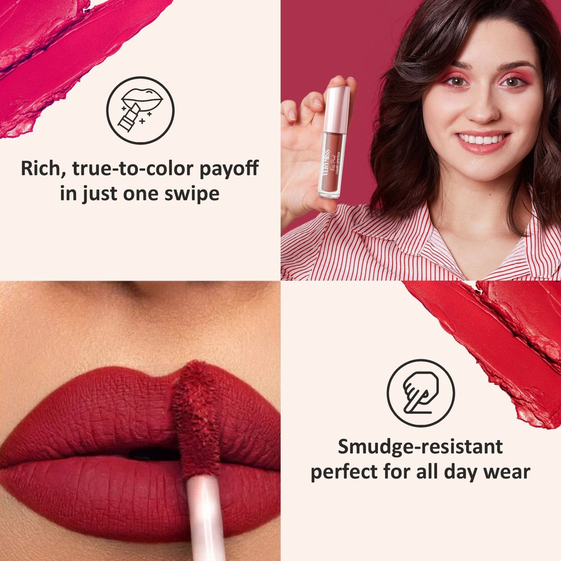 VERYMISS Kiss Proof Liquid Lipstick - 11 Aesthetic Maroon