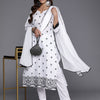 Dhiyona VA Women'sFloral Embroidered Thread Work Pure Cotton Kurta with Trousers & Dupatta