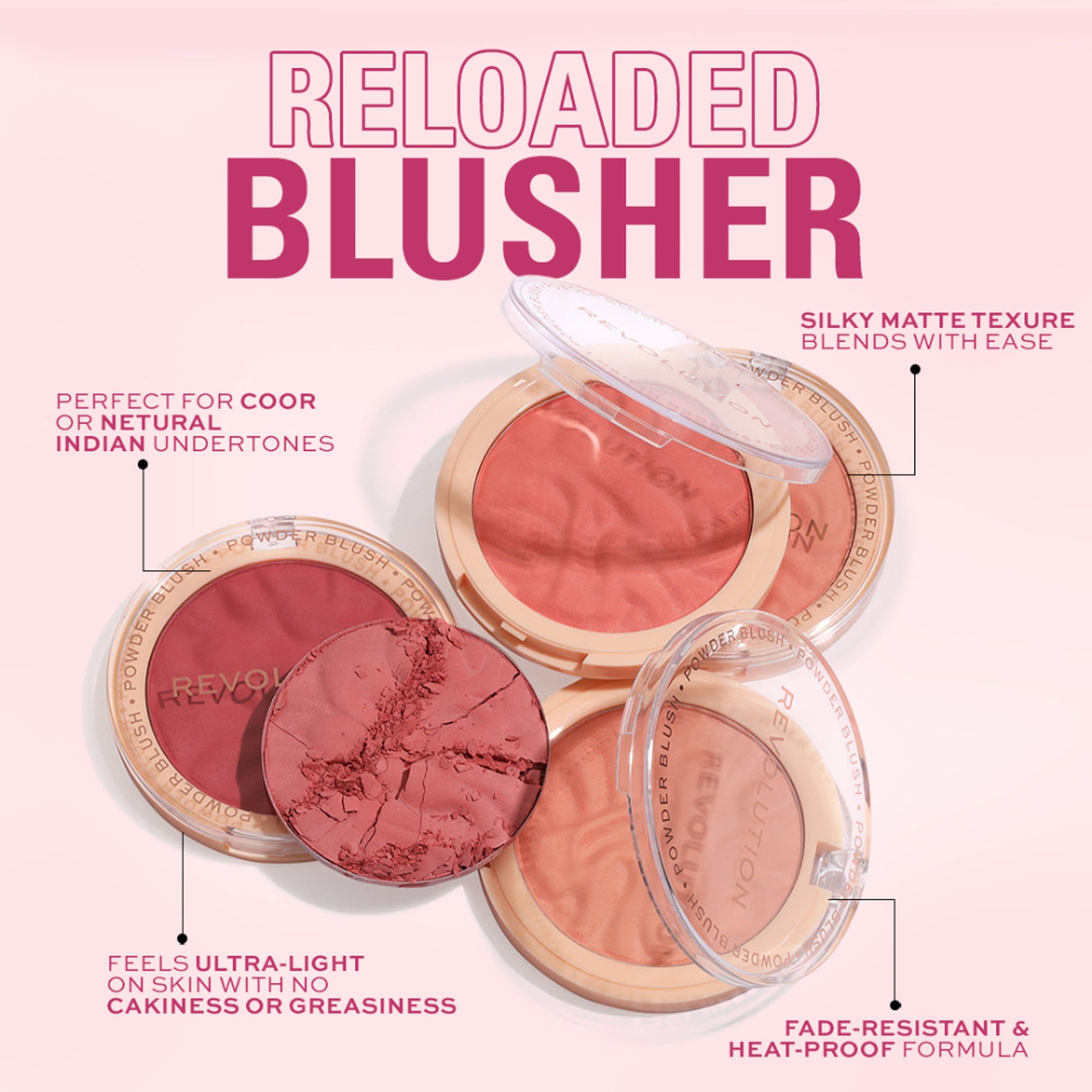 Makeup Revolution Blusher Reloaded - Pink Lady