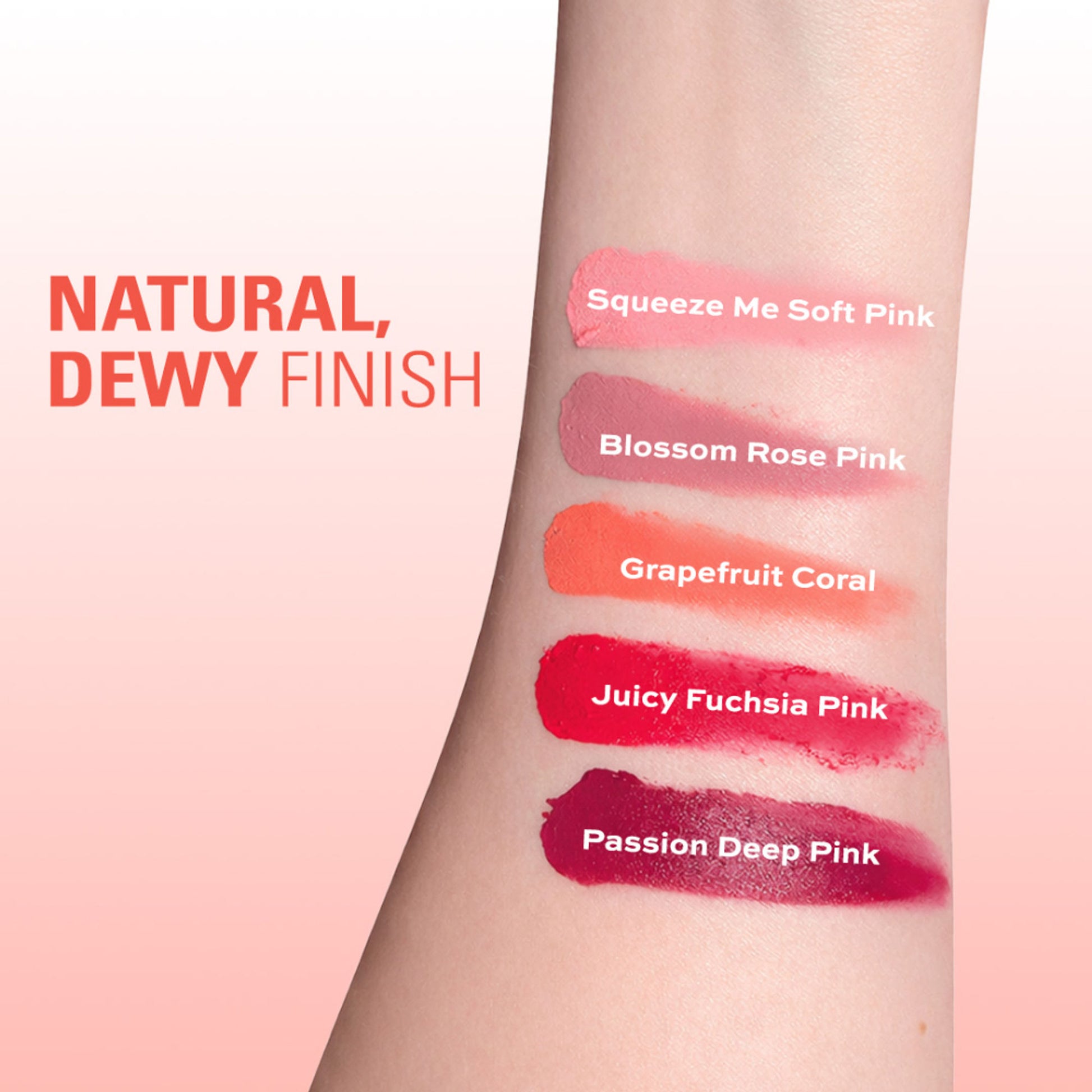 Makeup Revolution Mousse Blush - For Cheeks & Eyes Non Sticky-Soft Focus Effect - Grape Fruit Coral