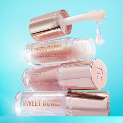 Makeup Revolution Y2K Baby Sweet Bomb Lip Gloss - Vanilla Ice White Holo