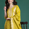 Dhiyona IE Floral Woven Design Sequinned Kurta with Trousers & With Dupatta