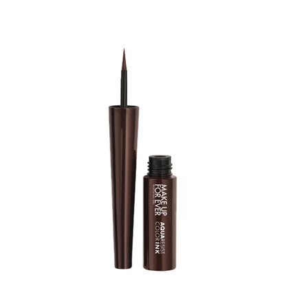 Make Up For Ever Aqua Resist Color Ink in Matte Wood, a waterproof eyeliner with a deep matte brown finish.