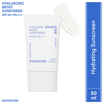 Innisfree Hyaluron Moist Sunscreen SPF 50+ PA++++, No White Cast, Watery Finish