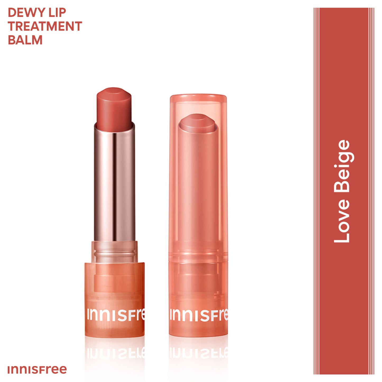 Innisfree Dewy Tint Lip Balm Baby Pink - Hydrating & Glossy Finish With Hyaluronic Acid - Love Beige