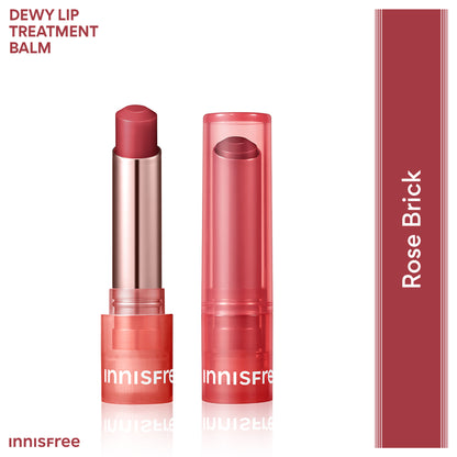 Innisfree Dewy Tint Lip Balm Baby Pink - Hydrating & Glossy Finish With Hyaluronic Acid - Rose Brick