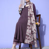 Indyancart VA Women's Panelled Silk Crepe Kurta with Trousers & With Dupatta