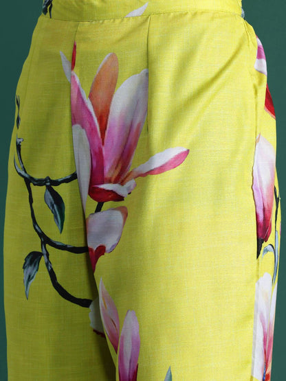 Indyancart IE Floral Printed Kurta with Trousers