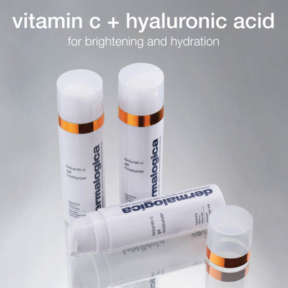 Dermalogica Biolumin-C Gel Face Moisturizer with Vitamin C, hyaluronic acid, citrus oil, and aloe juice in a clear gel texture.