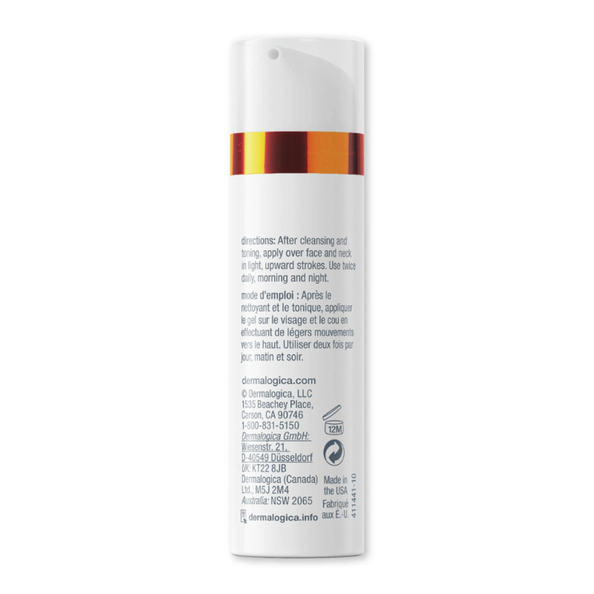 Dermalogica Biolumin-C gel moisturizer with vitamin C, hyaluronic acid, citrus oil, and aloe juice for radiant skin.