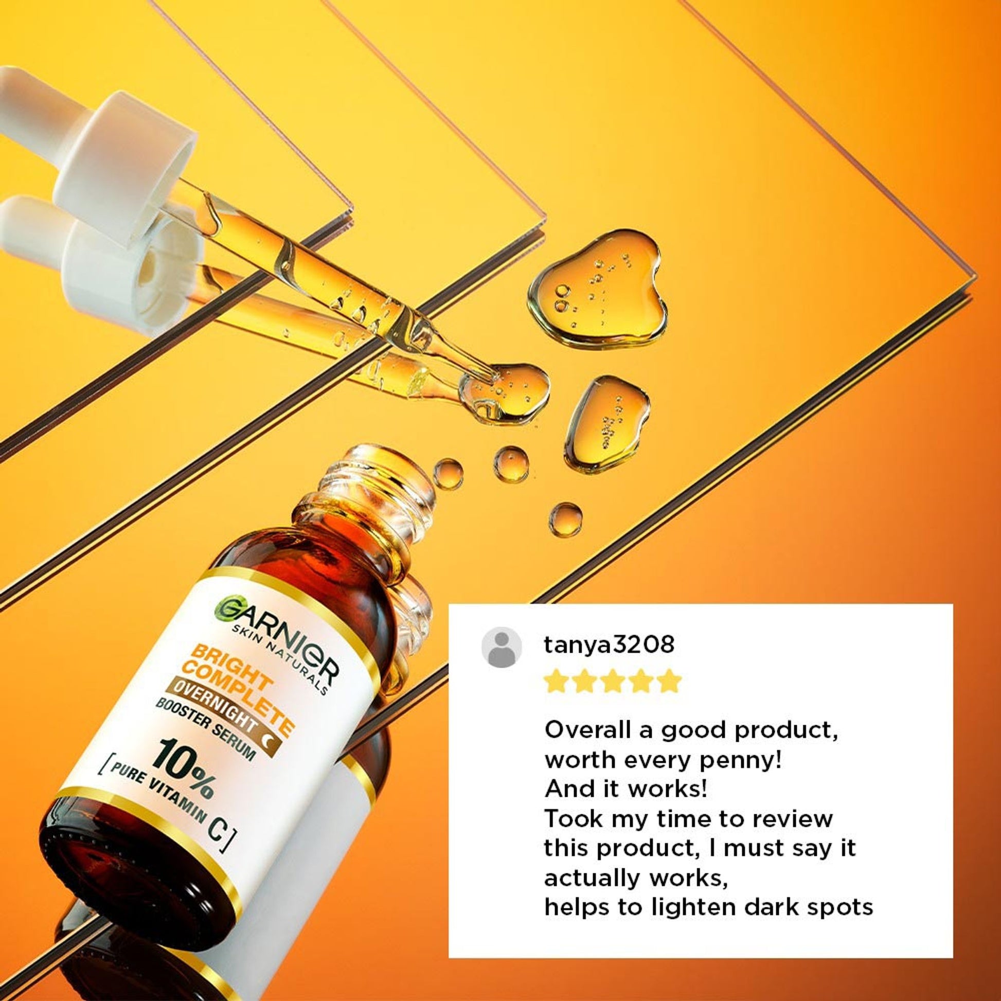 Garnier Bright Complete Vitamin C+ Serum with 10% Pure Vitamin C to Repair & Brighten Skin