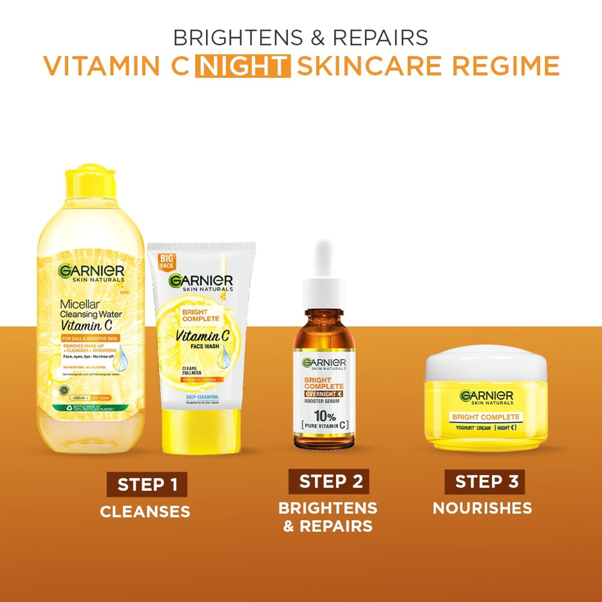 Garnier Bright Complete Vitamin C+ Serum with 10% Pure Vitamin C to Repair & Brighten Skin
