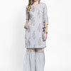 Dhiyona VA Women's Grey Printed Kurta with Sharara