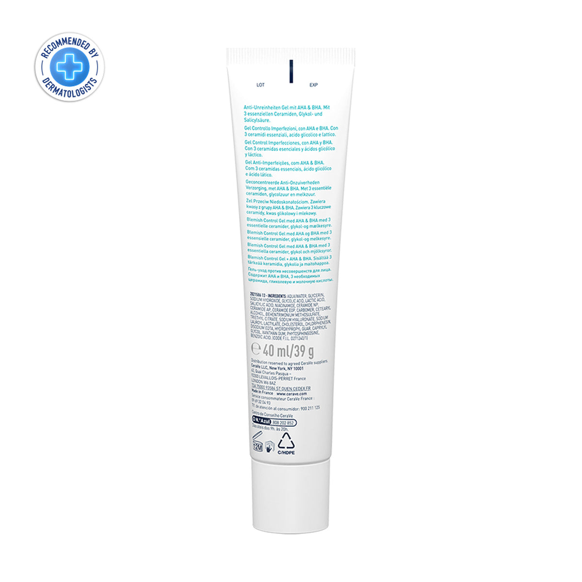 CeraVe Blemish Control Gel with 2% Salicylic Acid, AHA & Niacinamide for Acne Spot Treatment