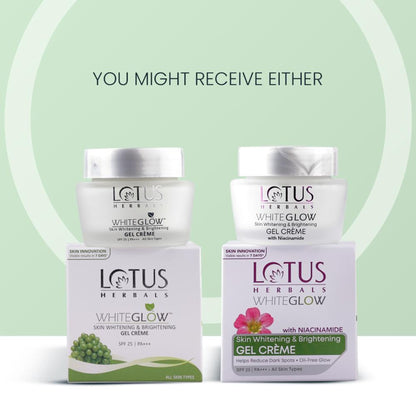 Lotus Herbals WhiteGlow Skin Whitening & Brightening Gel Cream|With Niacinamide|All Skin Types