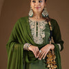 Indyancart IE Women Ethnic Motifs Embroidered Regular Kurta with Trousers & With Dupatta
