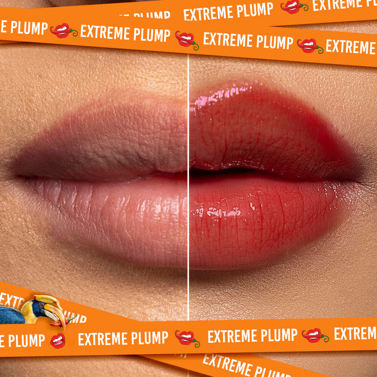 Nykaa Cosmetics Naagin Hot Sauce plumping lip gloss in a vibrant tube with a clear applicator, showcasing glossy, bold lip color.