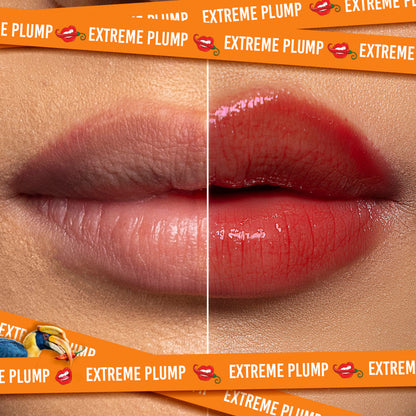 Nykaa Cosmetics Naagin Hot Sauce plumping lip gloss in a vibrant tube with a clear applicator, showcasing glossy, bold lip color.