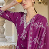 Dhiyona IE Women Floral Embroidered Regular Thread Work Pure Cotton Kurta with Trousers & With Dupatta