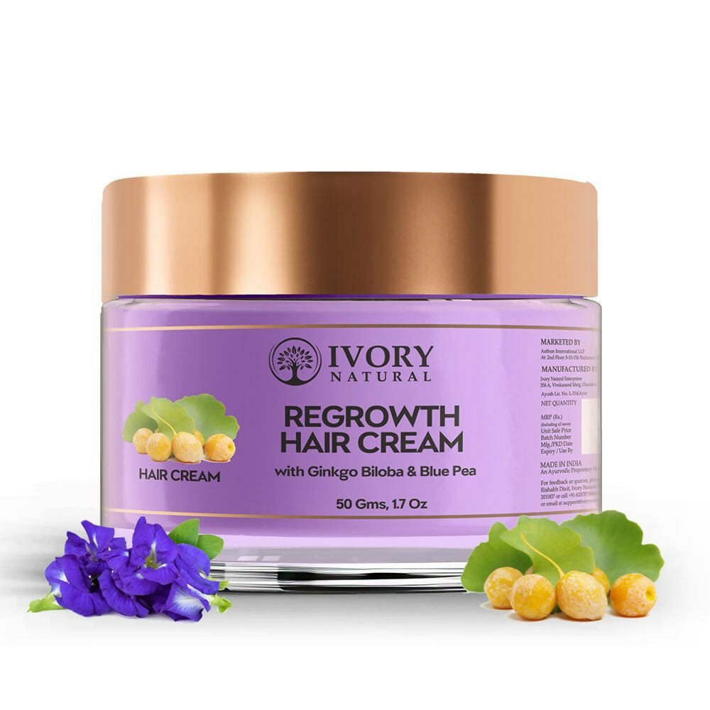 Ivory Natural hair mask in a jar, showing creamy ivory-colored hair growth cream for stronger, healthier hair.
