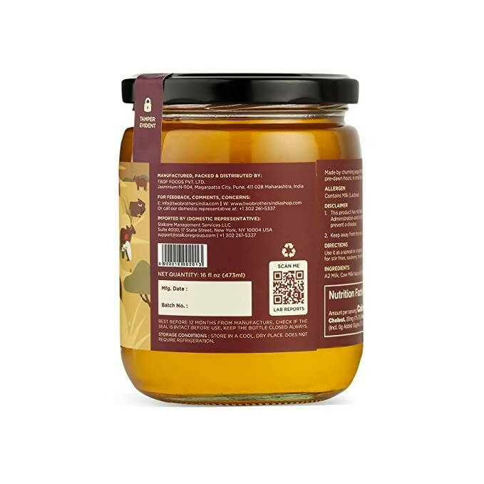 Two Brothers Organic Farms - A2 Ghee Cultured Cow Desi Ghee - Indyancart