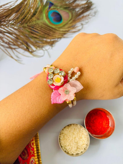 Anouk Set Of 2 Pink Floral Rakhi