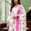 Dhiyona IE Floral Printed Pure Cotton Straight Kurta With Trousers & Dupatta