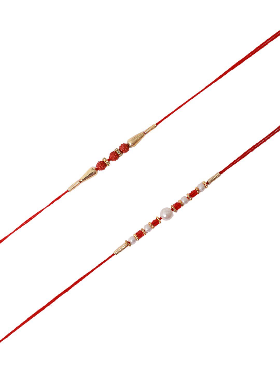 Anouk Unisex Set Of 2 Beaded Rakhi With Roli & Rice