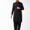 Men's Black Cotton Blend Straight Kurta Pyjama Set