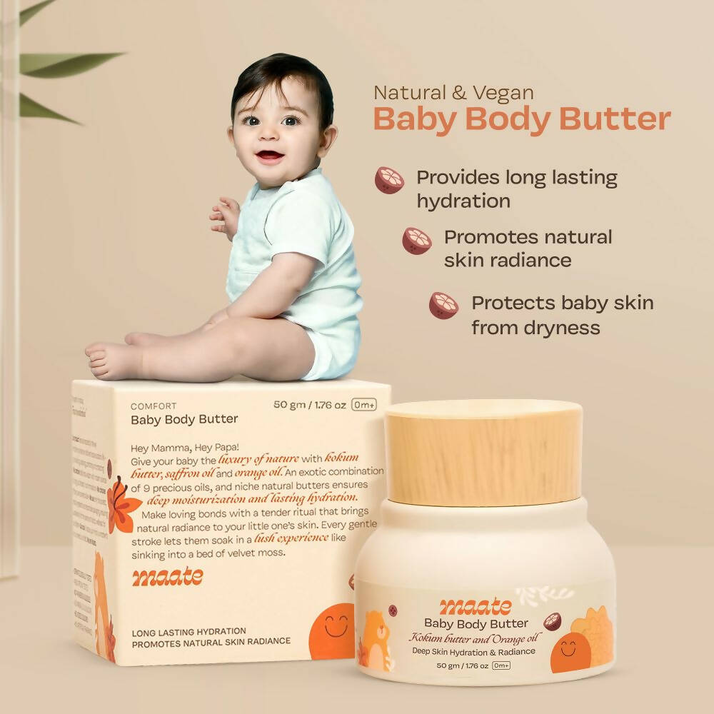 Maate Baby Body Butter Enriched with Pure Kokum Butter and Saffron Oil - Indyancart