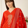 Dhiyona IE Women Ethnic Motifs Embroidered Regular Mirror Work Pure Cotton Kurta with Trousers & With Dupatta