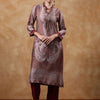 Dhiyona VA Women'sPaisley Printed Mandarin Collar Straight Kurta With Trousers