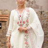 Dhiyona IE Floral Embroidered Regular Sequinned Kurta With Trousers & Dupatta